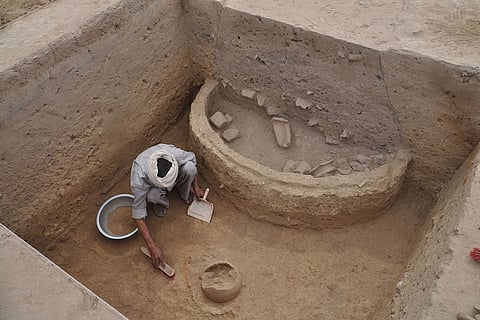 Excavated trenches at mound no 6