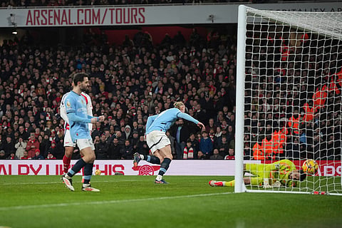 English Premier League 2024-25: Manchester City's Erling Haaland celebrates scoring his side's first goal