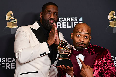 Adam Blackstone, left, and Brandon Victor Dixon