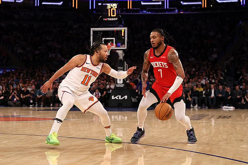 NBA basketball game New York Knicks vs Houston Rockets: Cam Whitmore