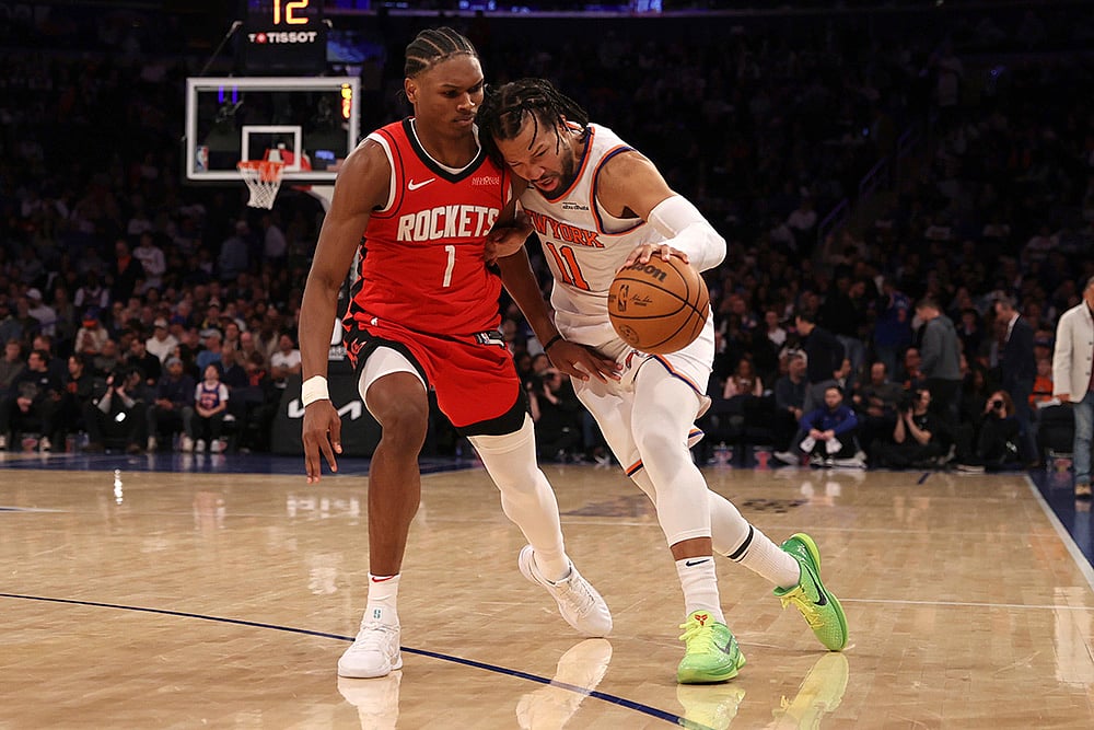 NBA basketball game New York Knicks vs Houston Rockets: Jalen Brunson