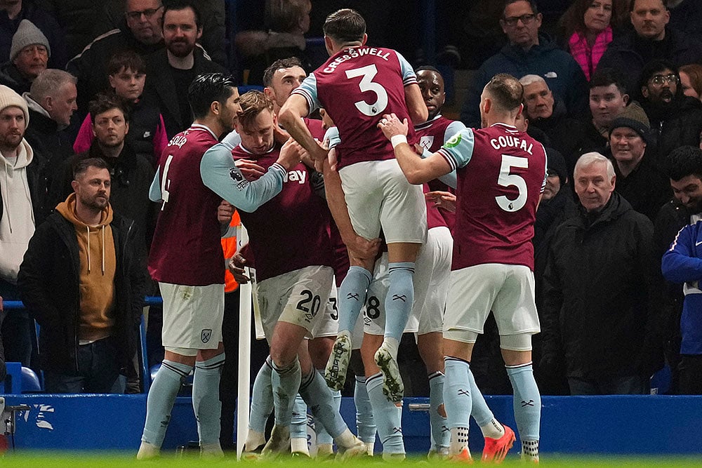 English Premier League soccer Chelsea vs West Ham United match pics: Jarrod Bowen