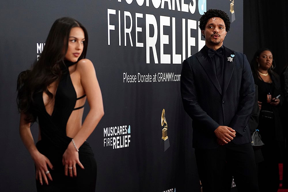 67th Annual Grammy Awards 2025 Celebs Arrivals: Celebrity fashion pics_Olivia Rodrigo, Trevor Noah