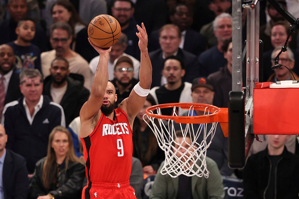 NBA basketball game New York Knicks vs Houston Rockets: Dillon Brooks 