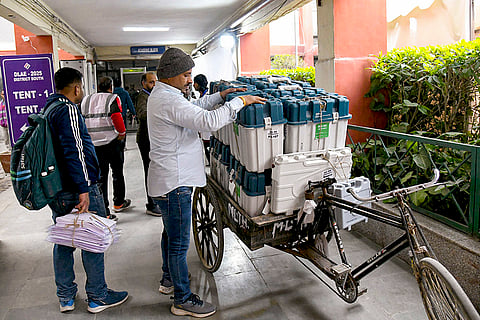 Delhi Polls 2025: Distribution centre at  Siri Fort Campus