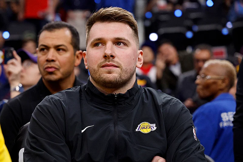 NBA basketball Luka Doncic introduced by Los Angeles Lakers