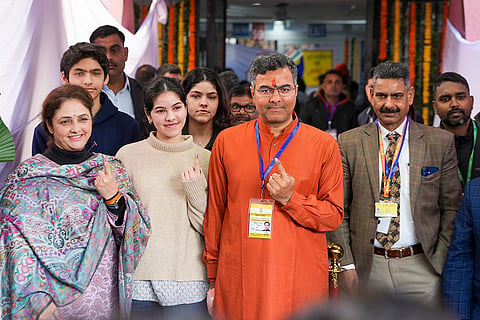 Delhi polls: Parvesh Verma casts vote