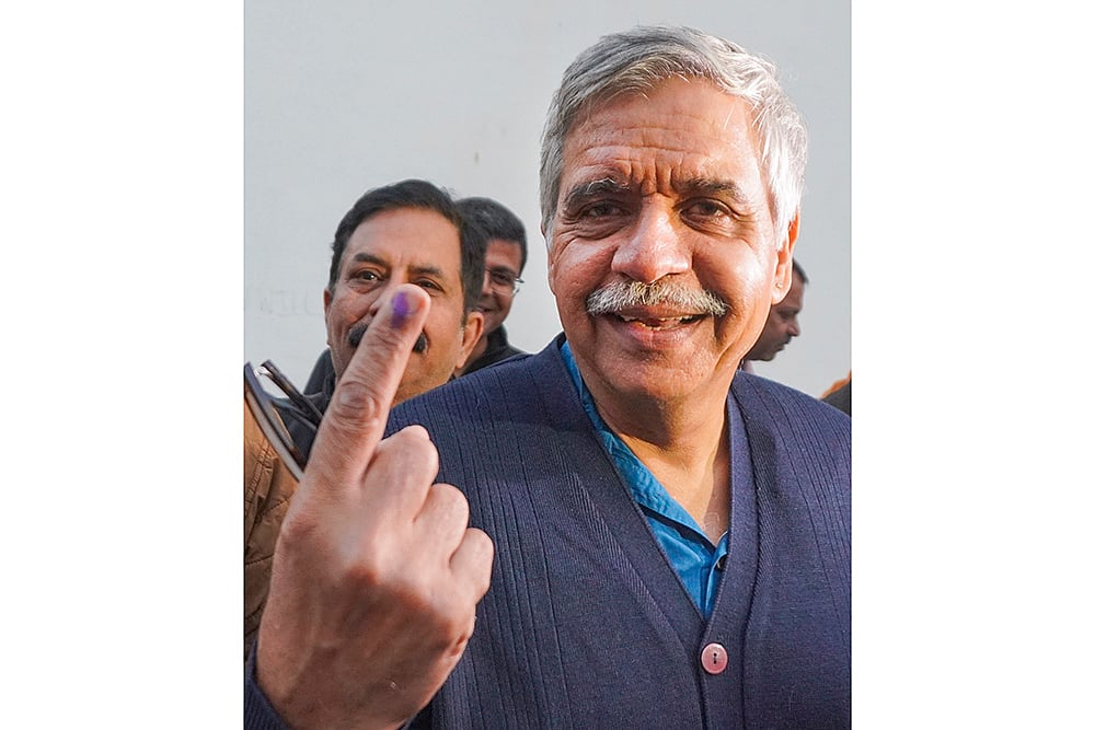 Delhi Assembly election 2025 voting photos: Sandeep Dikshit 