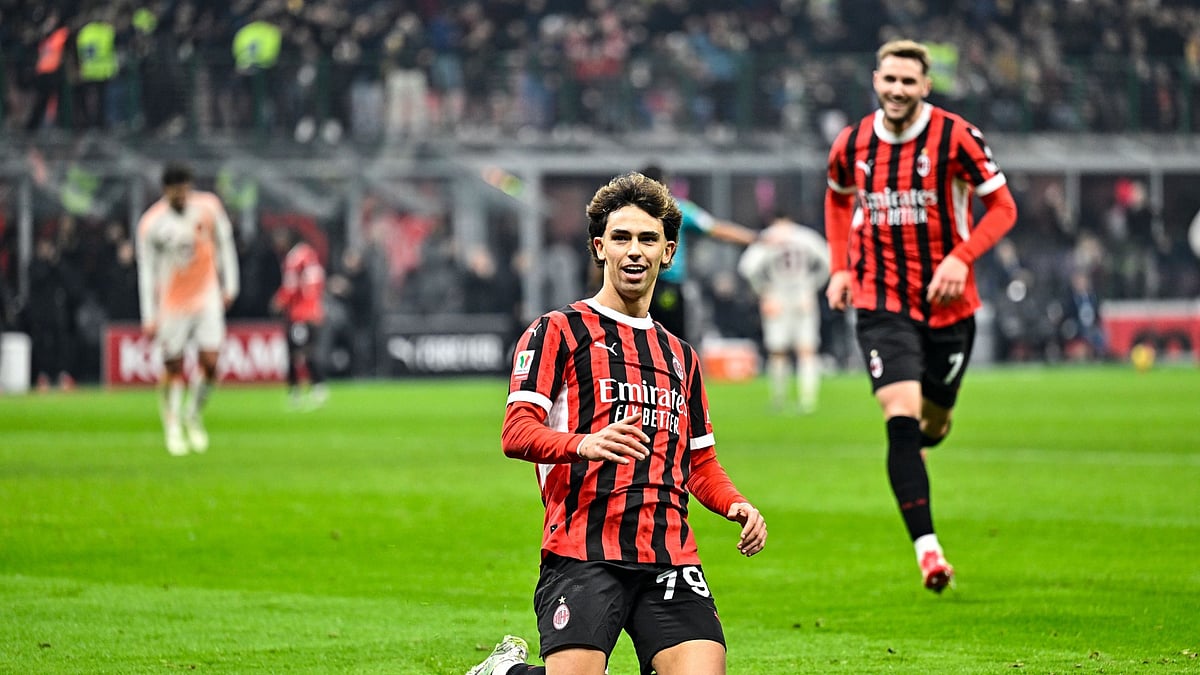 Joao Felix celebrates his goal against Roma