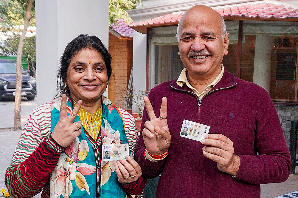 Delhi polls: Manish Sisodia casts vote
