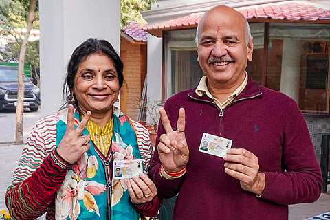 Delhi polls: Manish Sisodia casts vote