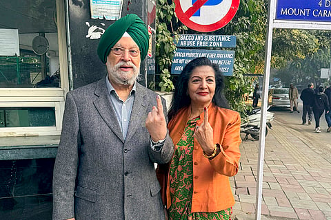 Delhi polls: Hardeep Puri casts vote
