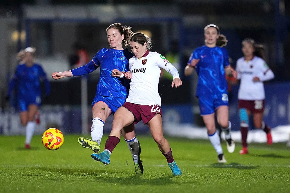 Britain Soccer Womens League Cup Semi-Final Chelsea and West Ham United match: Sjoeke Nusken