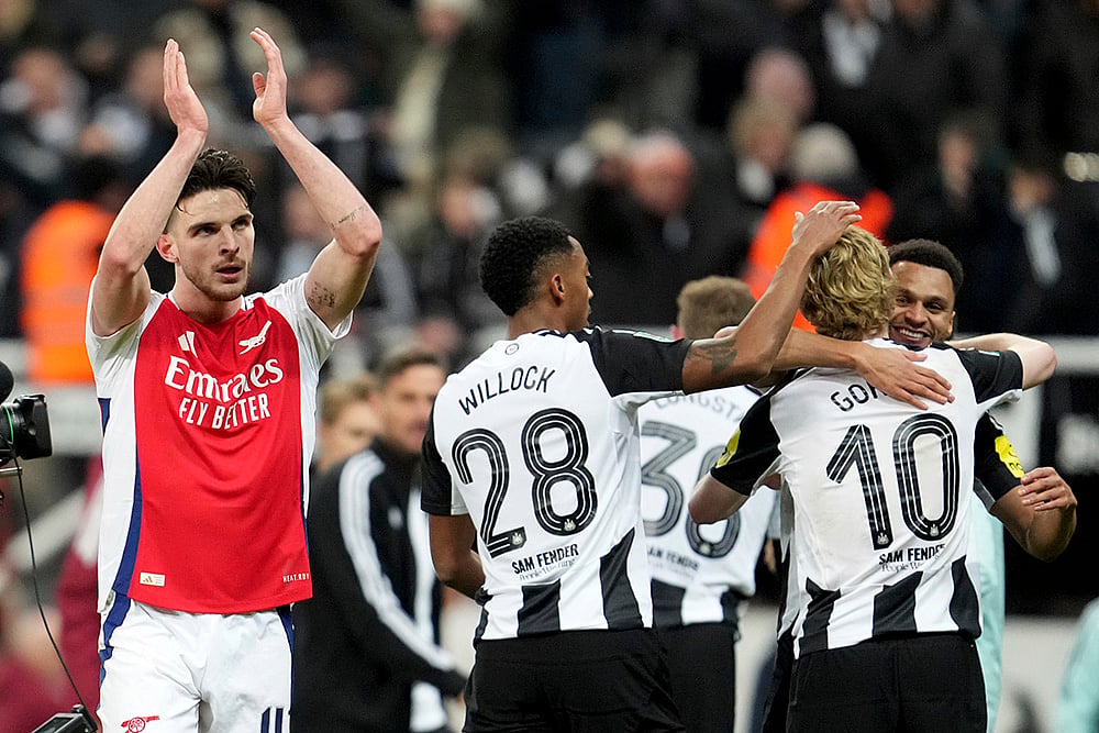 League Cup soccer semi final Newcastle United vs Arsenal match: Declan Rice