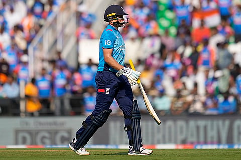 IND Vs ENG 1st ODI: England's Joe Root walks off the field after losing his wicket