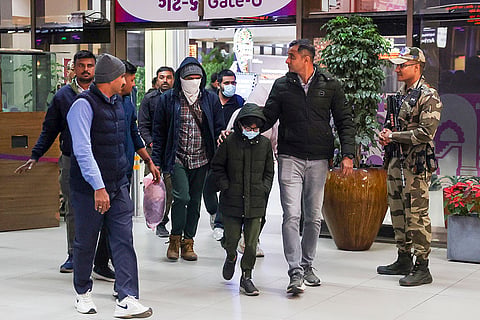 Gujaratis deported from US brought to Ahmedabad