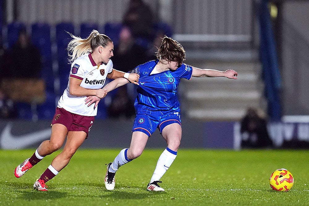 Britain Soccer Womens League Cup Semi-Final Chelsea and West Ham United match: Kirsty Smith