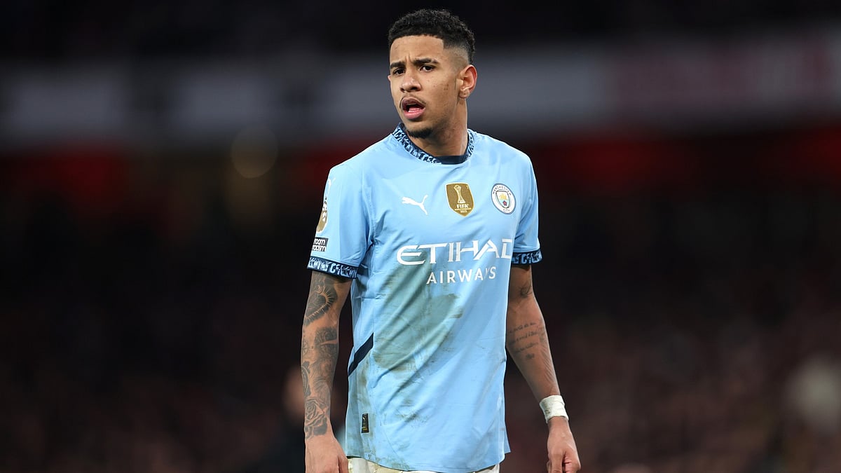 Savinho during Man City's match away to Arsenal.
