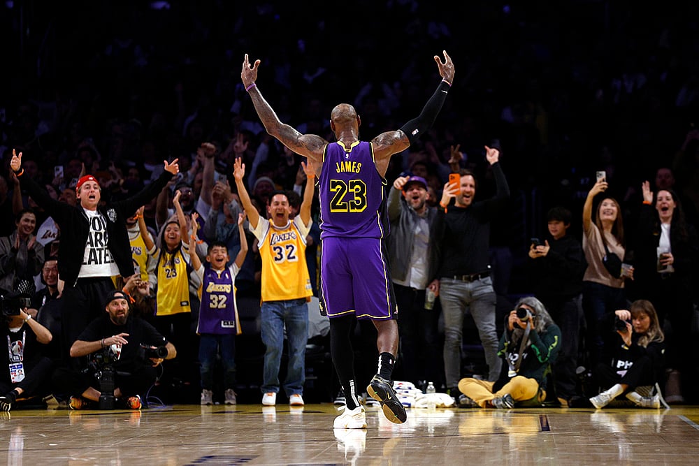 NBA Basketball Golden State Warriors vs Los Angeles Lakers game: LeBron James