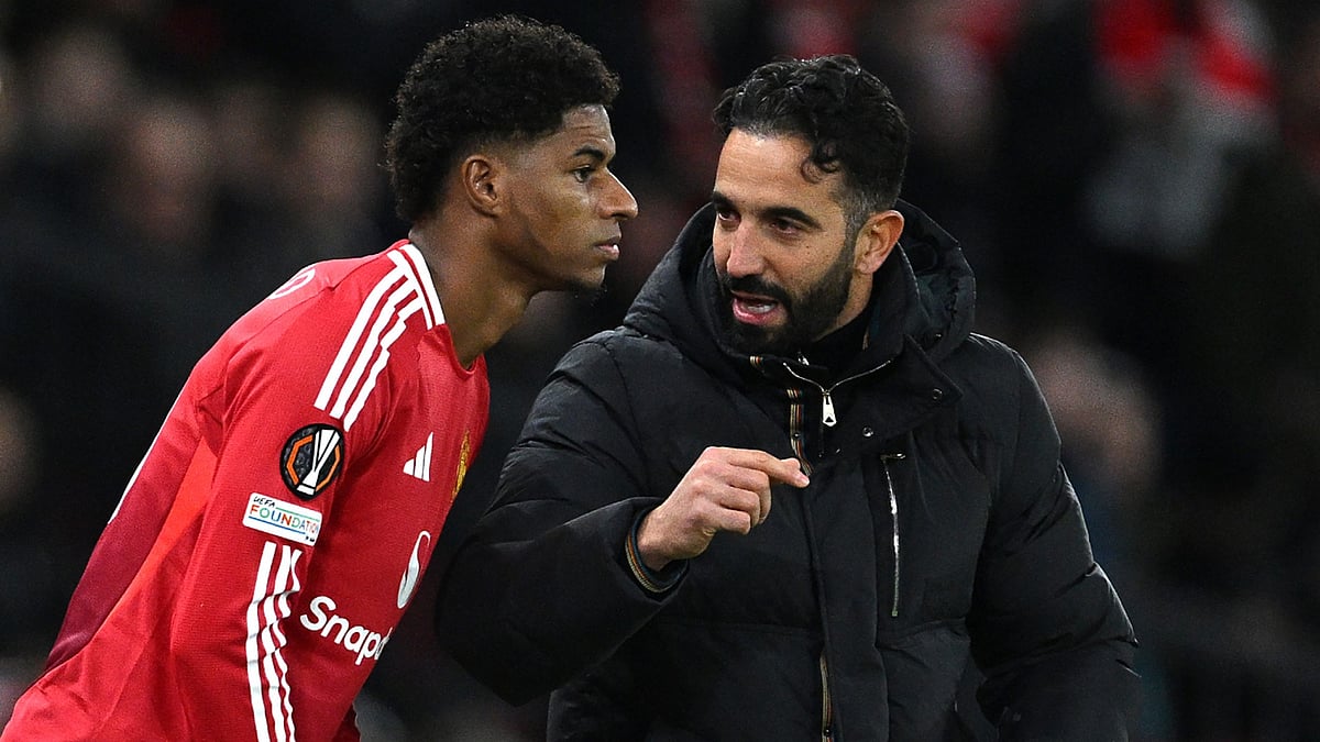 Marcus Rashford and Ruben Amorim - null