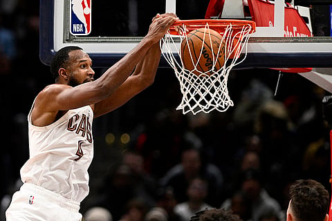 NBA 2024-25: Cavaliers forward Evan Mobley (4) dunks