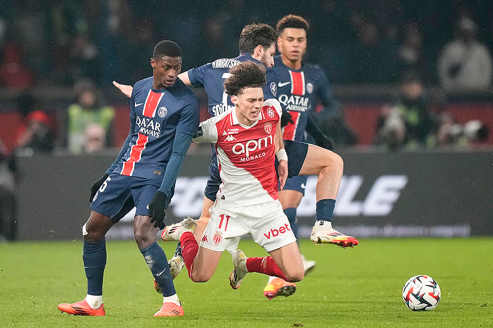 France Soccer League One Ligue 1 football PSG vs Monaco: Maghnes Akliouche