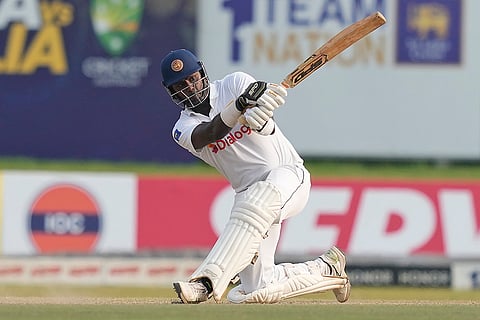 SL Vs AUS, 2nd Test Day 3: Sri Lanka's Angelo Mathews plays a shot 