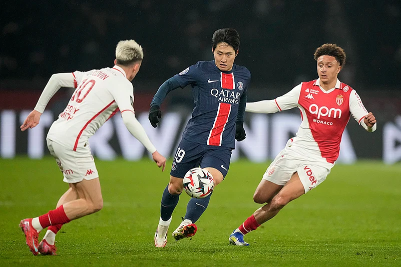France Soccer League One Ligue 1 football PSG vs Monaco: Lee Kang-in