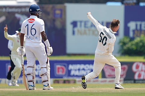 SL Vs AUS, 2nd Test Day 3: Australia's Matthew Kuhnemann celebrates the wicket of Sri Lanka's Pathum Nissanka 