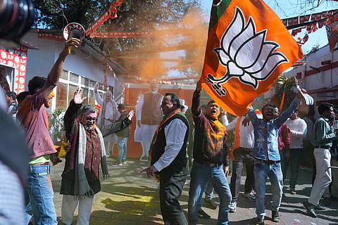 Delhi Polls 2025: BJP celebrations in New Delhi