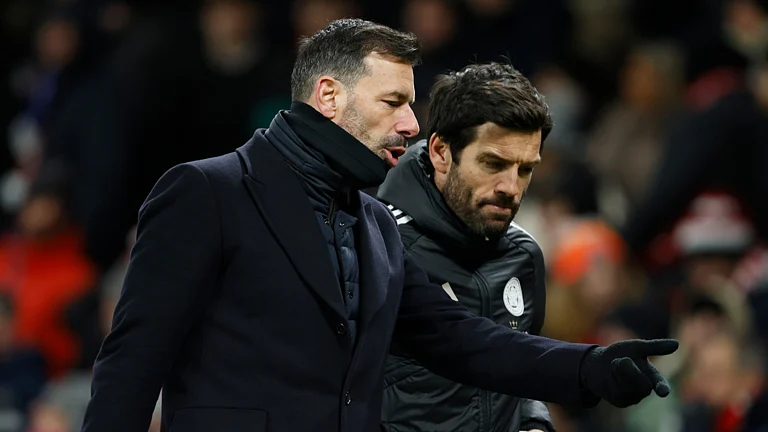 Ruud van Nistelrooy during Leicester City's FA Cup defeat to Manchester United - null