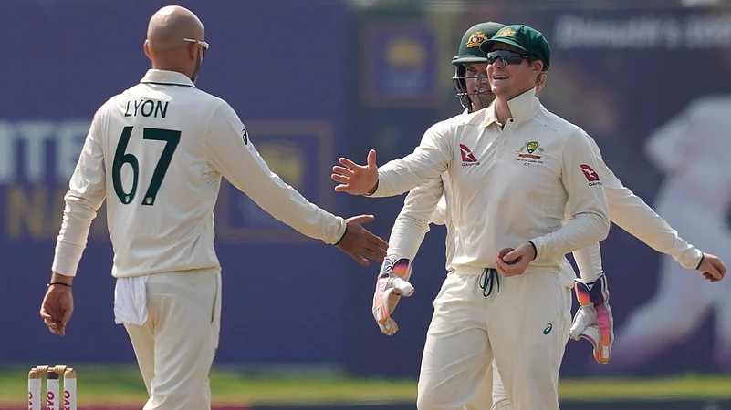 Steve-Smith-Nathan-Lyon-SL-Vs-AUS-AP-Photo