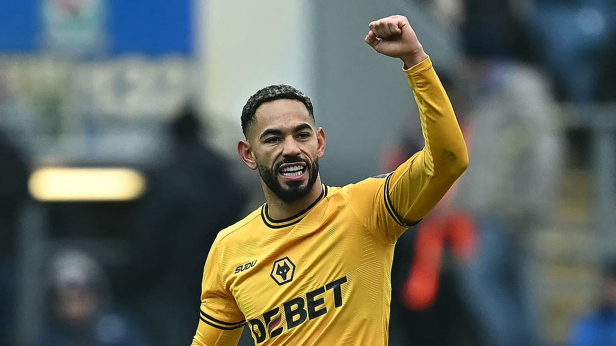 Matheus Cunha celebrates his goal against Blackburn Rovers