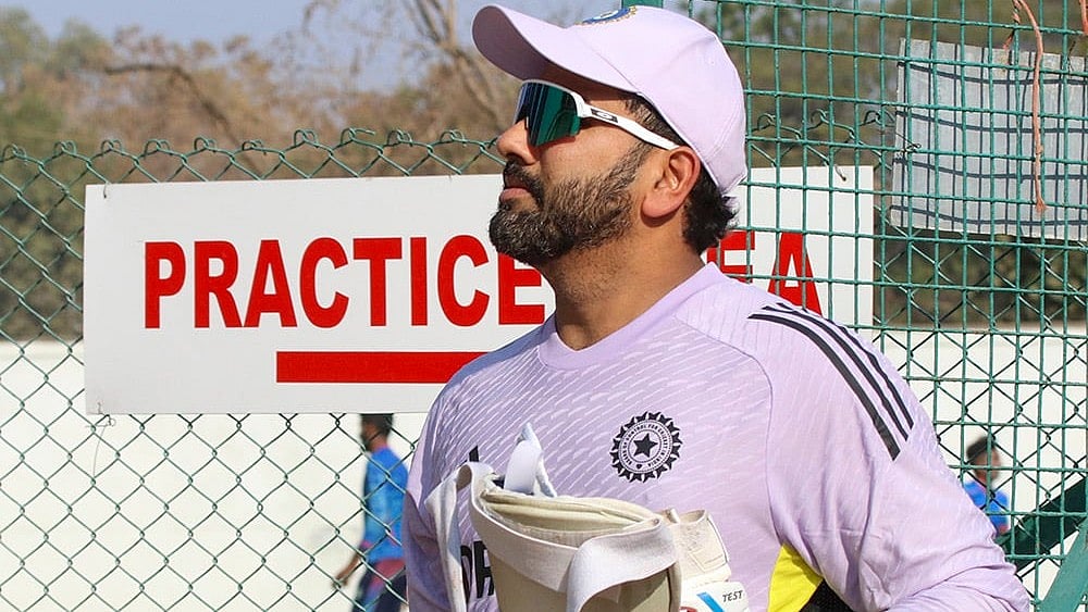 Indian captain Rohit Sharma in practice. - | Photo: PTI