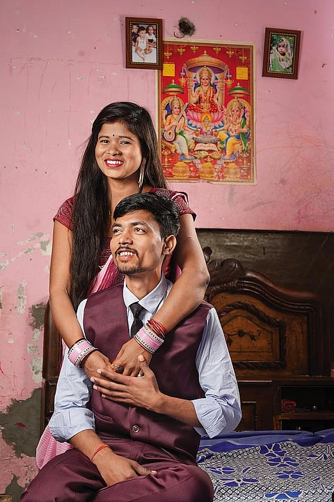 Shravan and Sapna at their home in Sangam Vihar