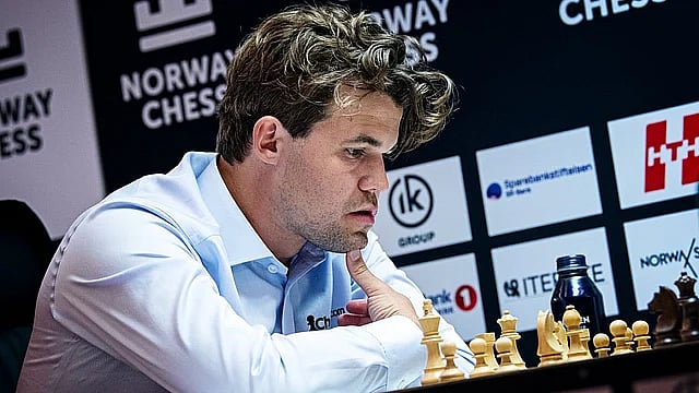 Magnus Carlsen competing at a previous edition of the Norway Chess event.