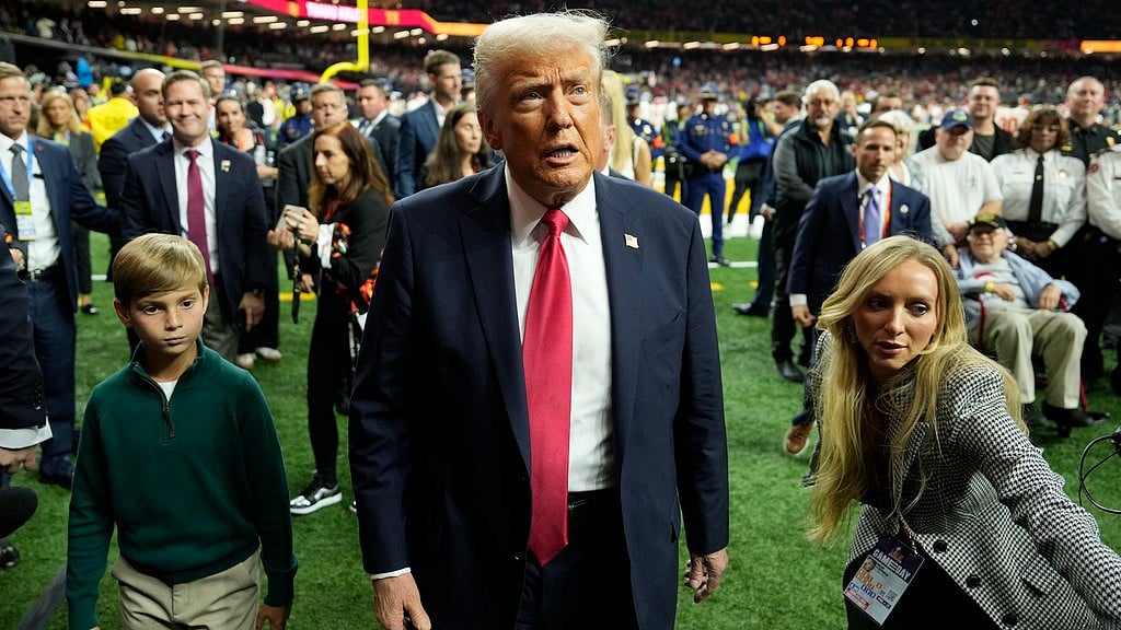 USA president Donald Trump with his grandson Theodore