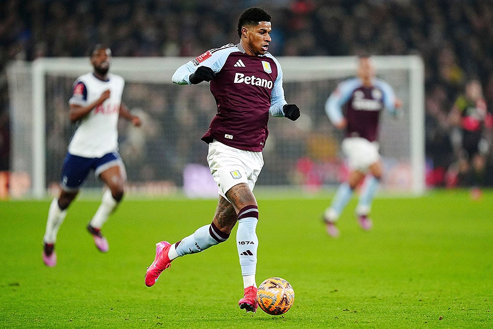 FA Cup Fourth Round Football match Aston Villa and Tottenham Hotspur: Marcus Rashford