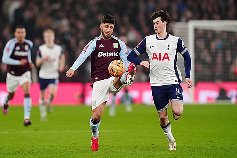 FA Cup Fourth Round: Aston Villa's Marco Asensio, left, and Tottenham Hotspur's Archie Gray battle for the ball