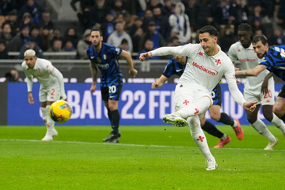 Italian soccer Serie A 2024-25 Inter Milan vs Fiorentina: Rolando Mandragora
