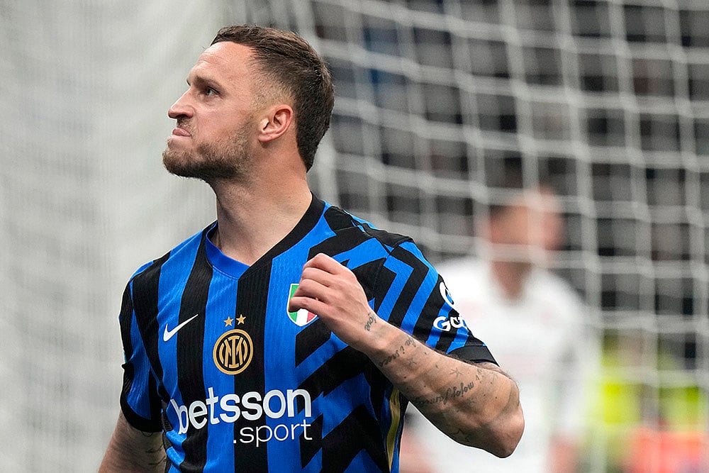 Italian soccer Serie A 2024-25 Inter Milan vs Fiorentina: Marko Arnautovic