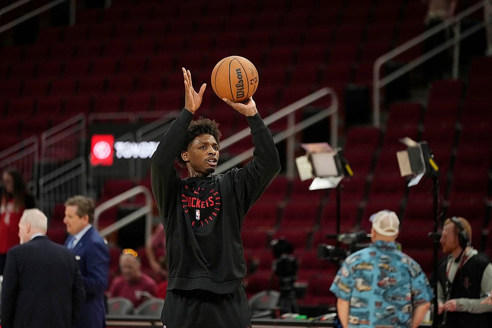 NBA basketball game Houston Rockets vs Toronto Raptors: Aaron Holiday 