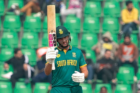 Pakistan Tri-Series Cricket Match 2, NZ Vs SA: South Africa's Wiaan Mulder celebrates after scoring fifty 
