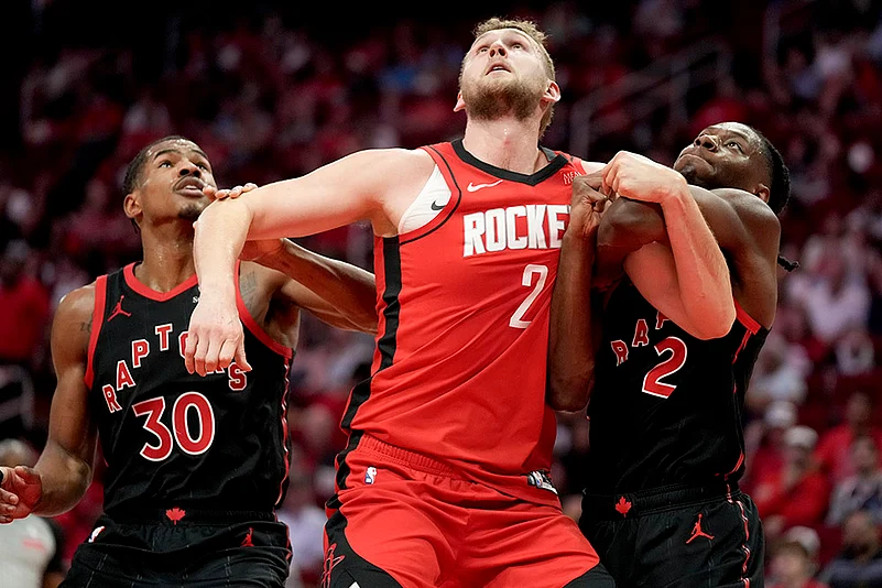 NBA basketball game Houston Rockets vs Toronto Raptors: Jock Landale