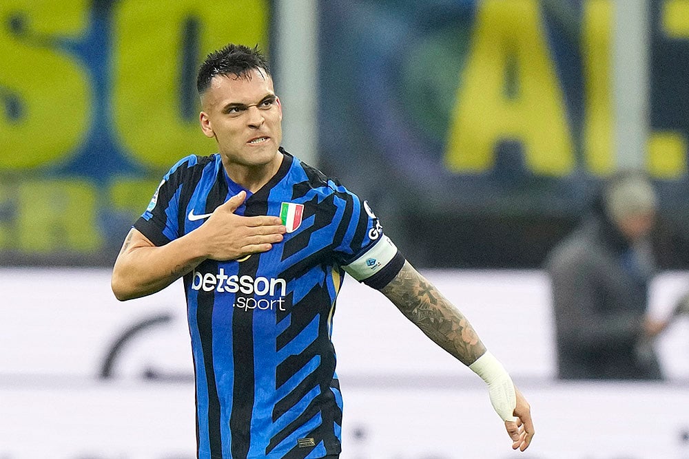 Italian soccer Serie A 2024-25 Inter Milan vs Fiorentina: Lautaro Martinez