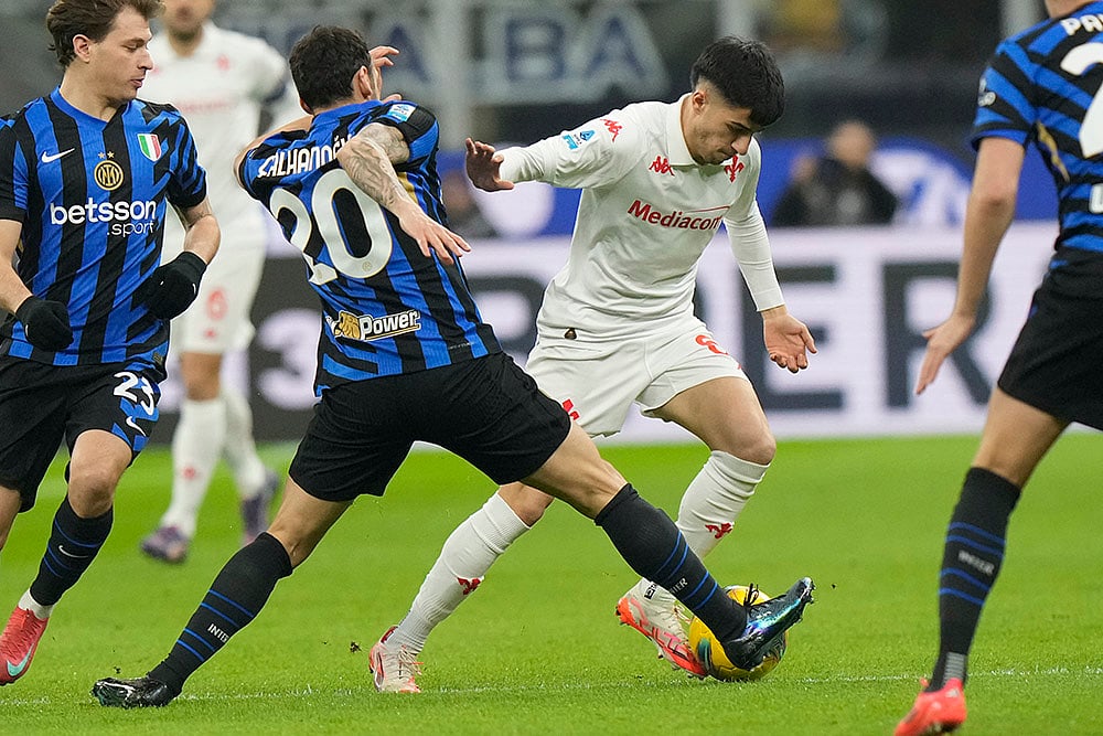 Italian soccer Serie A 2024-25 Inter Milan vs Fiorentina: Hakan Calhanoglu