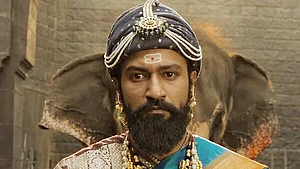 X : A still of Vicky Kaushal from Chhaava