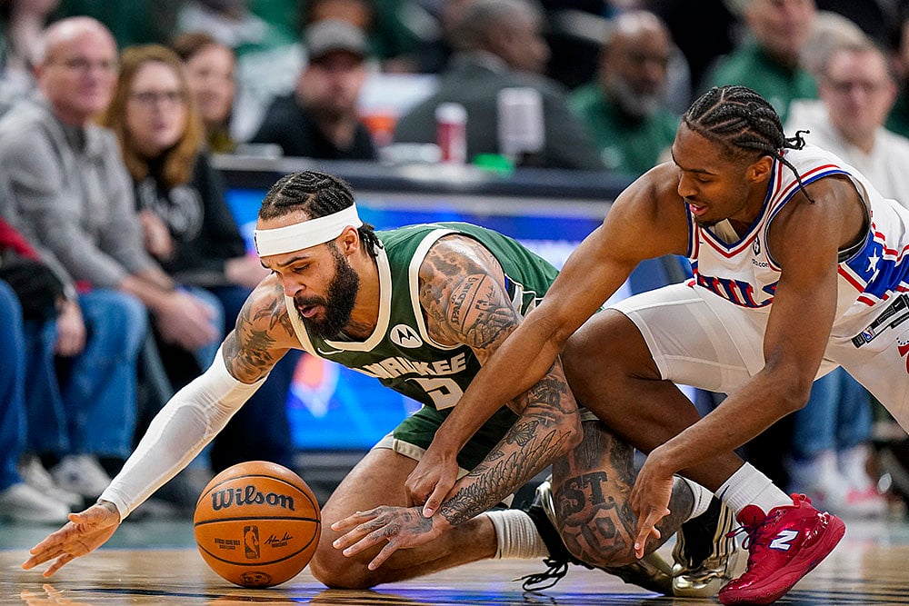 NBA basketball game Milwaukee Bucks vs Philadelphia 76ers: Gary Trent Jr