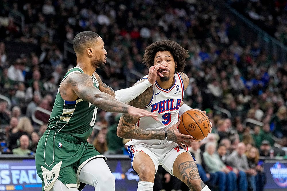 NBA basketball game Milwaukee Bucks vs Philadelphia 76ers: Damian Lillard