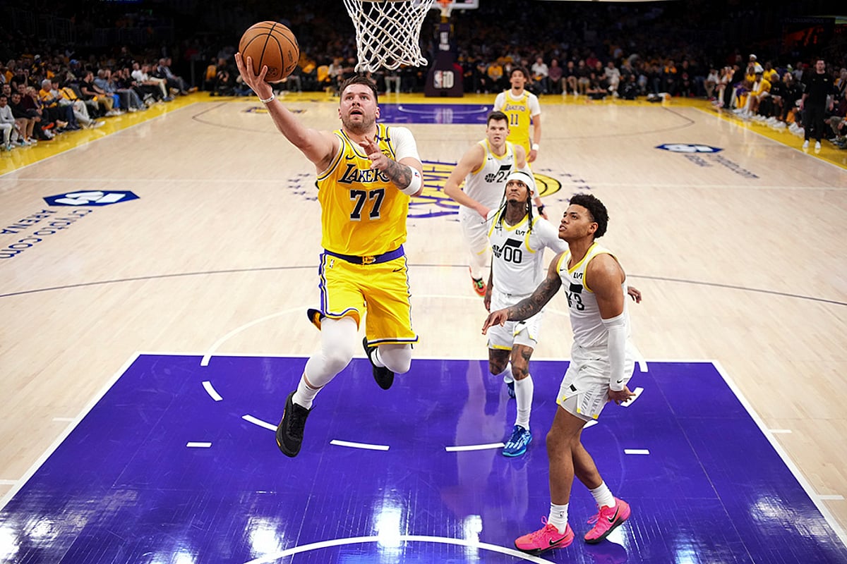 NBA basketball game Los Angeles Lakers vs Utah Jazz: Luka Doncic